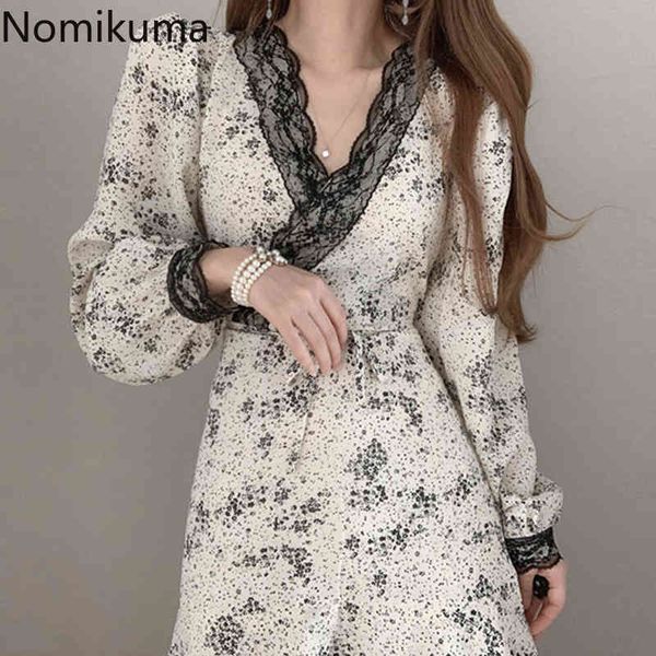 nomikuma korean floral elegant women dress lace patchwork puff long sleeve v-neck dresses lace up slim waist long vestidos 6e266 210427, Black;gray
nomikuma korean floral elegant women dress lace patchwork puff long sleeve v-neck dresses lace up slim waist long vestidos 6e266 210427, Black;gray