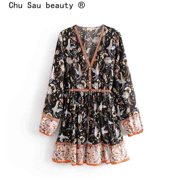 beauty boho red-crowned crane print chic dress women holiday fashion long sleeve mini dresses female vestido de moda 210514, Black;gray
beauty boho red-crowned crane print chic dress women holiday fashion long sleeve mini dresses female vestido de moda 210514, Black;gray