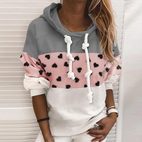 women's hoodies & sweatshirts stylish women drawstring color block love heart print long sleeve hoodie leisure sweatshirt pullover, Black
women's hoodies & sweatshirts stylish women drawstring color block love heart print long sleeve hoodie leisure sweatshirt pullover, Black