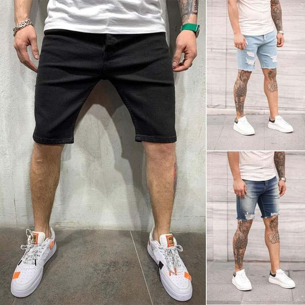 men's shorts men denim stretch pants midi knee length jeans short ripped, White;black
men's shorts men denim stretch pants midi knee length jeans short ripped, White;black