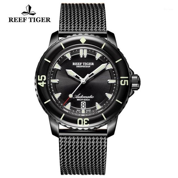 reef tiger/rt automatic dive men watch all black super luminous 200m waterproof sport mechanical wristwatches, Slivery;brown
reef tiger/rt automatic dive men watch all black super luminous 200m waterproof sport mechanical wristwatches, Slivery;brown