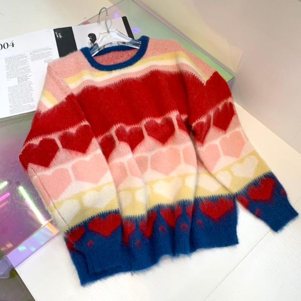 women's sweaters ladies 2021 fashion long-sleeved casual hit color love knitted round neck sweater 0107, White;black
women's sweaters ladies 2021 fashion long-sleeved casual hit color love knitted round neck sweater 0107, White;black