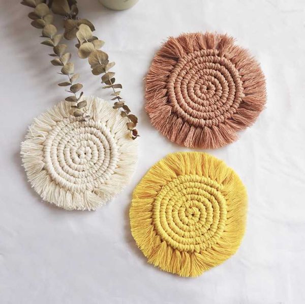 mats & pads handmade macrame coasters for drinks, boho set of 2, round cotton woven absorbent ,posavasos
mats & pads handmade macrame coasters for drinks, boho set of 2, round cotton woven absorbent ,posavasos