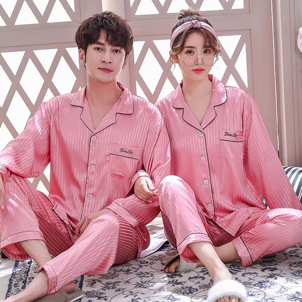new satin silk pajamas couple long sleeve solid homewear men and women home sleepwear suit cardigan plus size pijama pajama set, Black;red
new satin silk pajamas couple long sleeve solid homewear men and women home sleepwear suit cardigan plus size pijama pajama set, Black;red
