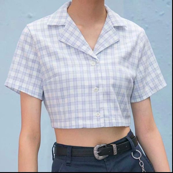 versatile shirt women camis summer simple lapel loose short sleeve plaid for drop, White
versatile shirt women camis summer simple lapel loose short sleeve plaid for drop, White