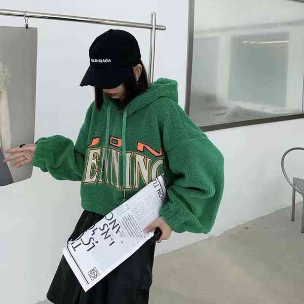 men's hoodies & sweatshirts autumn and winter lamb wool hoodie women beaded short girl loose plus fleece oversized harajuku ngkw, Black
men's hoodies & sweatshirts autumn and winter lamb wool hoodie women beaded short girl loose plus fleece oversized harajuku ngkw, Black