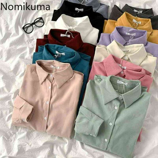 nomikuma blouse women fashion single breasted solid color long sleeve casual loose autumn shirts 13 colors blusas 210514, White
nomikuma blouse women fashion single breasted solid color long sleeve casual loose autumn shirts 13 colors blusas 210514, White