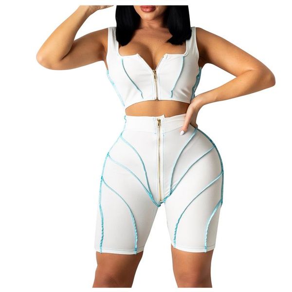 women's tracksuits shorts set women summer solid color stitching zipper cardigan vest sports two-piece suit ladies fashion personality, Gray
women's tracksuits shorts set women summer solid color stitching zipper cardigan vest sports two-piece suit ladies fashion personality, Gray