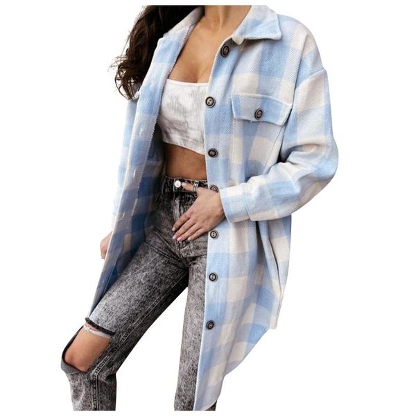 women's jackets fashion women lapel long-sleeved plaid shirt printing single-breasted woolen casual jacket autumn winter outwear, Black;brown
women's jackets fashion women lapel long-sleeved plaid shirt printing single-breasted woolen casual jacket autumn winter outwear, Black;brown
