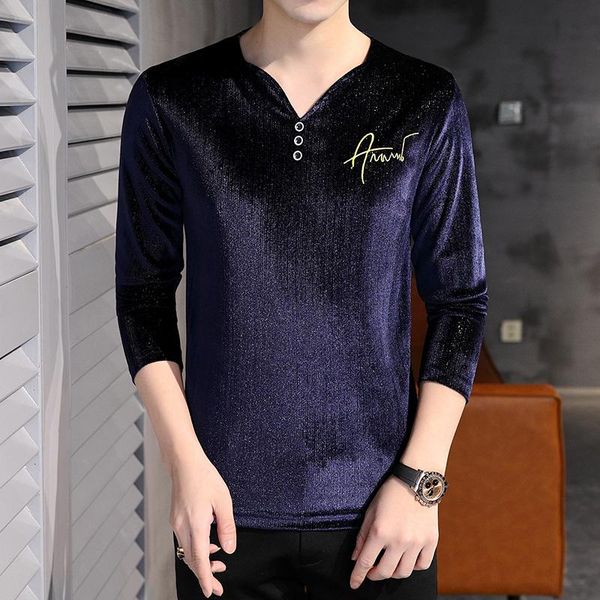 men's t-shirts velour elegant gents casual t shirts slim fit blue elastic plush blouse velvet stretch clothes warm winter mens clothing, White;black
men's t-shirts velour elegant gents casual t shirts slim fit blue elastic plush blouse velvet stretch clothes warm winter mens clothing, White;black