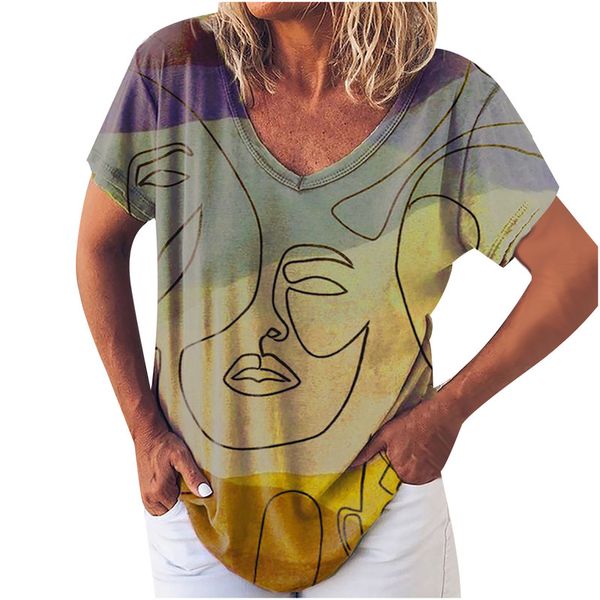 women's 3d face print polyester t-shirt oversized loose short sleeve v-neck t-shirt casual streetwear summer basic t-shirt 5xl, White
women's 3d face print polyester t-shirt oversized loose short sleeve v-neck t-shirt casual streetwear summer basic t-shirt 5xl, White