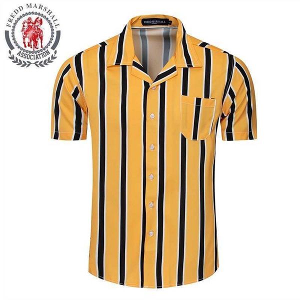 fredd marshall vertical striped shirt men casual button-down dress cotton shirts short sleeve hombre bowling men's shirts 56002 210527, White;black
fredd marshall vertical striped shirt men casual button-down dress cotton shirts short sleeve hombre bowling men's shirts 56002 210527, White;black