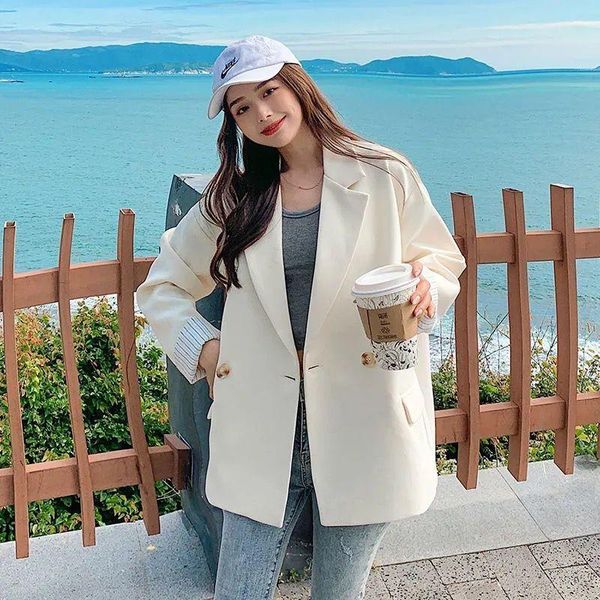 women's suits & blazers elegant for women solid color double-breasted loose college sweet simplicity fashion jackets 2021 autumn, White;black
women's suits & blazers elegant for women solid color double-breasted loose college sweet simplicity fashion jackets 2021 autumn, White;black