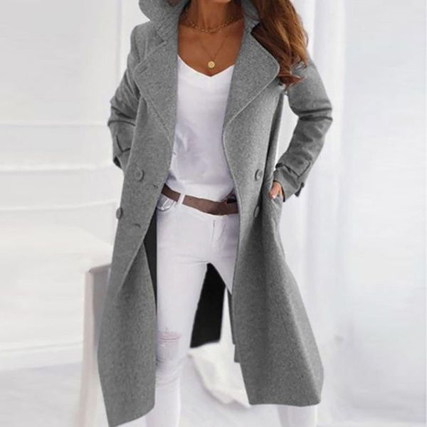 women's wool & blends fashsiualy elegant pockets women 2021 fashion long sleeve woolen lapel solid color jacket ruffled slim coat, Black
women's wool & blends fashsiualy elegant pockets women 2021 fashion long sleeve woolen lapel solid color jacket ruffled slim coat, Black