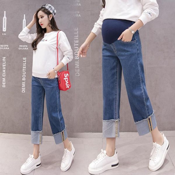 maternity bottoms 2021 autumn pregnant women jeans plus size denim pants loose straight wide leg cotton trousers belly wholesale, White
maternity bottoms 2021 autumn pregnant women jeans plus size denim pants loose straight wide leg cotton trousers belly wholesale, White
