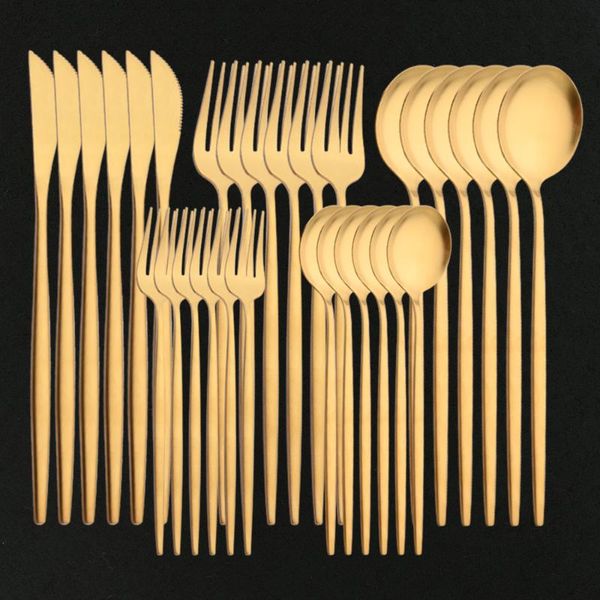 dinnerware sets matte gold cutlery set stainless steel flatware western dinner knife dessert fork spoon kitchen party tableware
dinnerware sets matte gold cutlery set stainless steel flatware western dinner knife dessert fork spoon kitchen party tableware