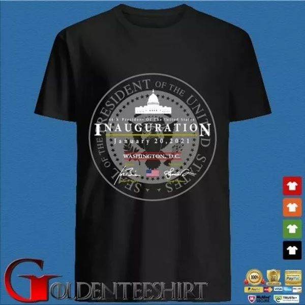 joe biden kamala harris president of the united states 46th inauguration shirt, White;black
joe biden kamala harris president of the united states 46th inauguration shirt, White;black