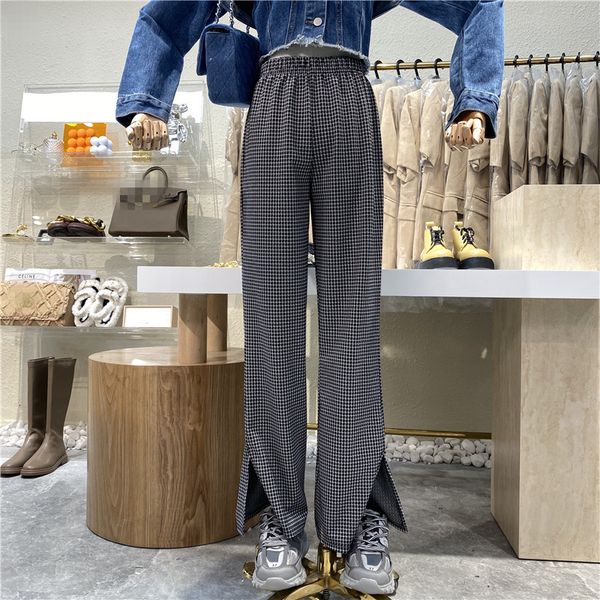 capri niche design 2021 lazy girl temperament houndstooth in a straight line share mop high waist joker pants, Black;white
capri niche design 2021 lazy girl temperament houndstooth in a straight line share mop high waist joker pants, Black;white
