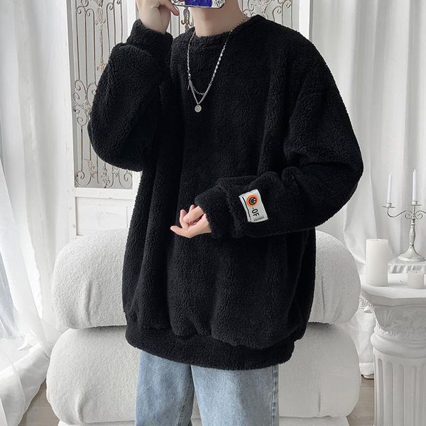 men's sweaters fleece sweater autumn and winter lamb wool couple warmth thickening trend bottoming shirt, White;black
men's sweaters fleece sweater autumn and winter lamb wool couple warmth thickening trend bottoming shirt, White;black