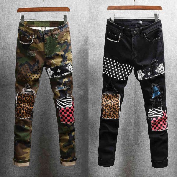 jeans american streetwear fashion men jeans slim fit elastic cotton patches designer printed ripped denim punk pants hip hop trousers, Blue
jeans american streetwear fashion men jeans slim fit elastic cotton patches designer printed ripped denim punk pants hip hop trousers, Blue