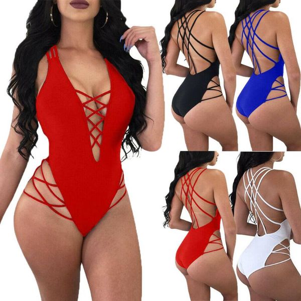 women swimwear solid one-piece suits high cut one piece swimsuit cross strap bodysuits bathing suit female monokini
women swimwear solid one-piece suits high cut one piece swimsuit cross strap bodysuits bathing suit female monokini