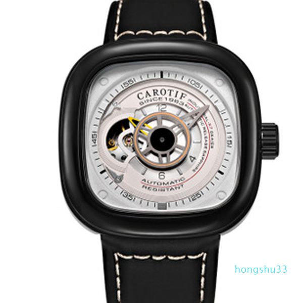 carotif luxury brand men mechanical alloy buckle stainless steel tourbillon fashion trend square leather men's watch, Slivery;brown
carotif luxury brand men mechanical alloy buckle stainless steel tourbillon fashion trend square leather men's watch, Slivery;brown