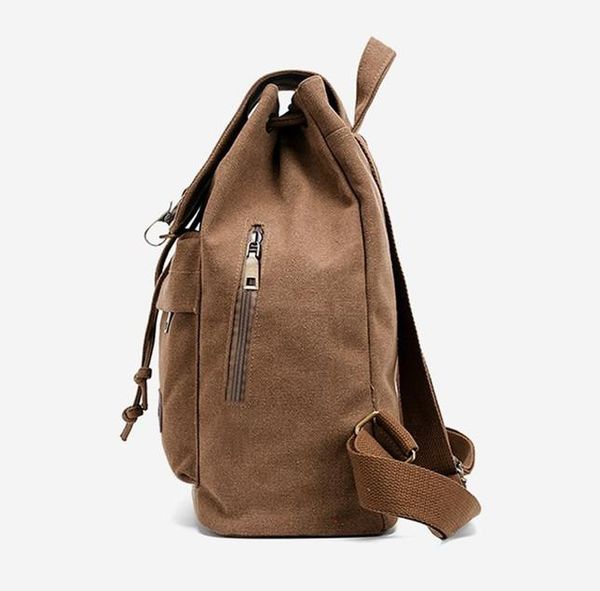 backpack canvas leather rucksack vintage lapbookbag for men women, brown travel
backpack canvas leather rucksack vintage lapbookbag for men women, brown travel