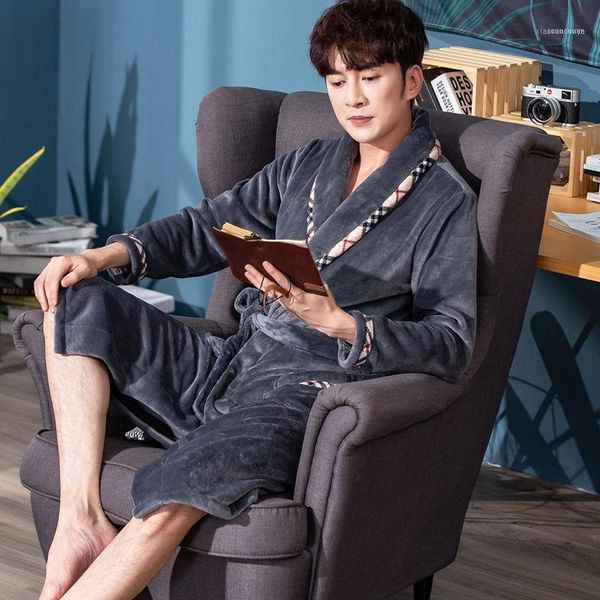 men's sleepwear pajamas autumn and winter dressing gown thickened warm coral velvet large robe household clothes flanne1, Black;brown
men's sleepwear pajamas autumn and winter dressing gown thickened warm coral velvet large robe household clothes flanne1, Black;brown
