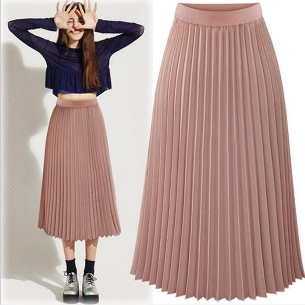 skirts european and american women's elastic waist solid color chiffon skirt pleated, Black
skirts european and american women's elastic waist solid color chiffon skirt pleated, Black
