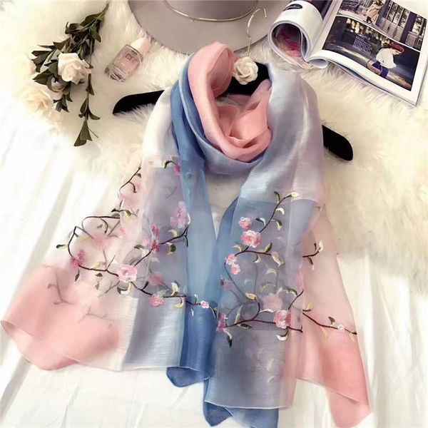scarves autumn and winter wool silk scarf women mulberry exquisite embroidered gradient gauze shawl sunscreen, Blue;gray
scarves autumn and winter wool silk scarf women mulberry exquisite embroidered gradient gauze shawl sunscreen, Blue;gray