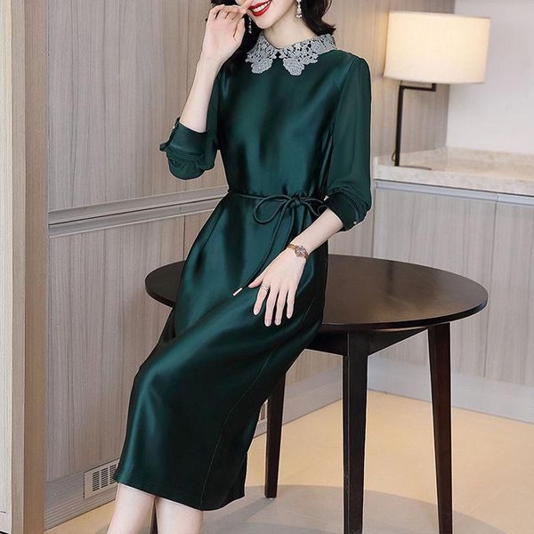 casual dresses women's spring/autumn stitched dress 2021 summer loose temperament striped satin wear, Black;gray
casual dresses women's spring/autumn stitched dress 2021 summer loose temperament striped satin wear, Black;gray