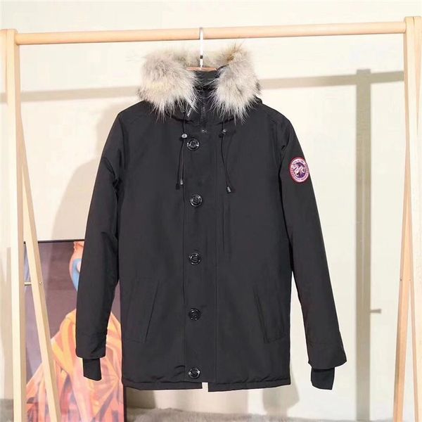down men's and women's medium long thickened warm waterproof windproof jacket tooling, Black
down men's and women's medium long thickened warm waterproof windproof jacket tooling, Black
