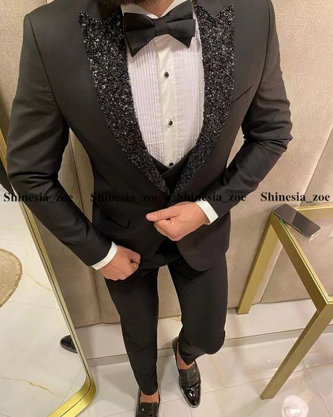 embossing groom wedding tuxedos popular mens sequins peaked lapel man party blazer fashion prom dinner 3 piece suits, Black;gray
embossing groom wedding tuxedos popular mens sequins peaked lapel man party blazer fashion prom dinner 3 piece suits, Black;gray