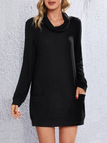 emery rose cowl neck double pocket sweatshirt dress b83j#, White;black
emery rose cowl neck double pocket sweatshirt dress b83j#, White;black