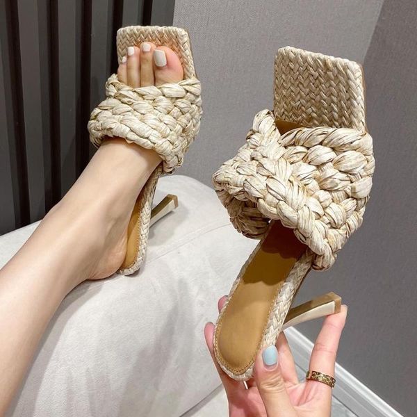 slippers 2021 cross woven brand high heels mules women square open toe braid designer slides sandals summer ladies party shoes, Black
slippers 2021 cross woven brand high heels mules women square open toe braid designer slides sandals summer ladies party shoes, Black