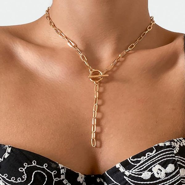 chains fashion simple punk necklace for women hip hop geometric ot buckle hollow wholesale, Silver
chains fashion simple punk necklace for women hip hop geometric ot buckle hollow wholesale, Silver