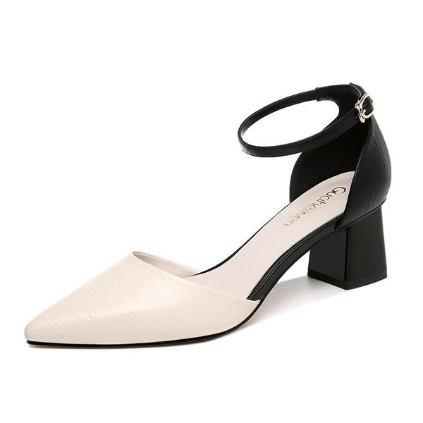 pointed thick heel sandals baotou one-line buckle shoes women waterproof platform, Black
pointed thick heel sandals baotou one-line buckle shoes women waterproof platform, Black