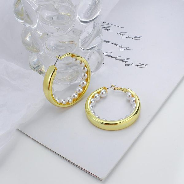 hoop & huggie amorcome trendy gold color copper pearl earrings for women big circle statement fashion jewelry gift, Golden;silver
hoop & huggie amorcome trendy gold color copper pearl earrings for women big circle statement fashion jewelry gift, Golden;silver