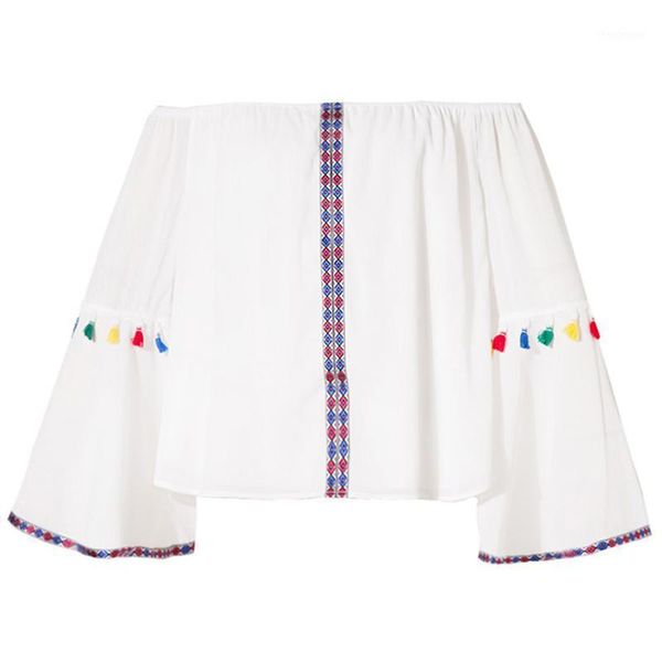 women white slash neck embroidery tassel flare sleeve shirt long loose bohemian chiffon blouse b0795 women's blouses & shirts
women white slash neck embroidery tassel flare sleeve shirt long loose bohemian chiffon blouse b0795 women's blouses & shirts