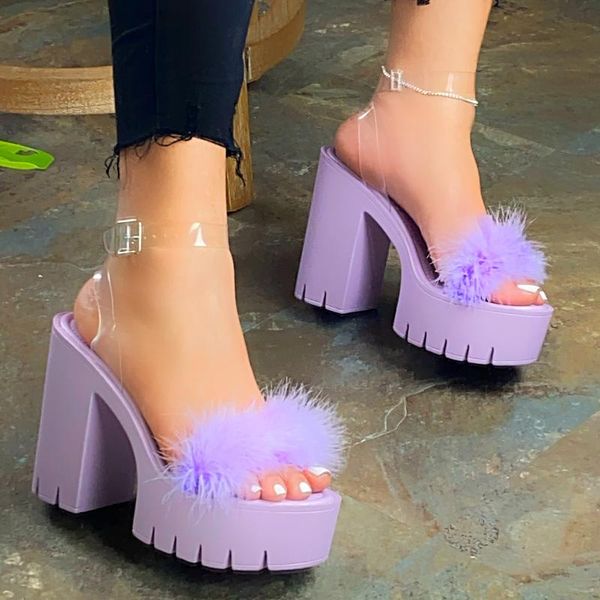 women's plus size sandals fashion thick high heel platform hairy buckle fish mouth party summer casual ladies #40 dress shoes, Black
women's plus size sandals fashion thick high heel platform hairy buckle fish mouth party summer casual ladies #40 dress shoes, Black