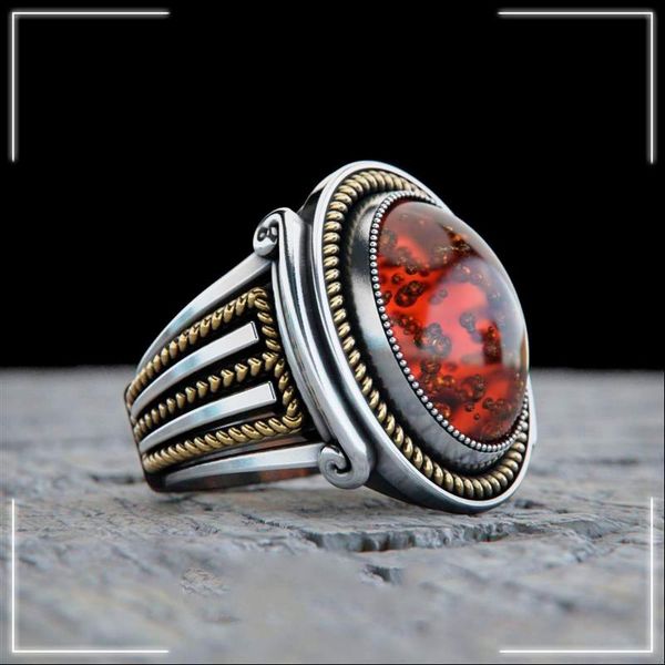 sterling silver ring for man real pure polish amber zircon ruby stone handmade turkish jewelry cluster rings, Golden;silver
sterling silver ring for man real pure polish amber zircon ruby stone handmade turkish jewelry cluster rings, Golden;silver