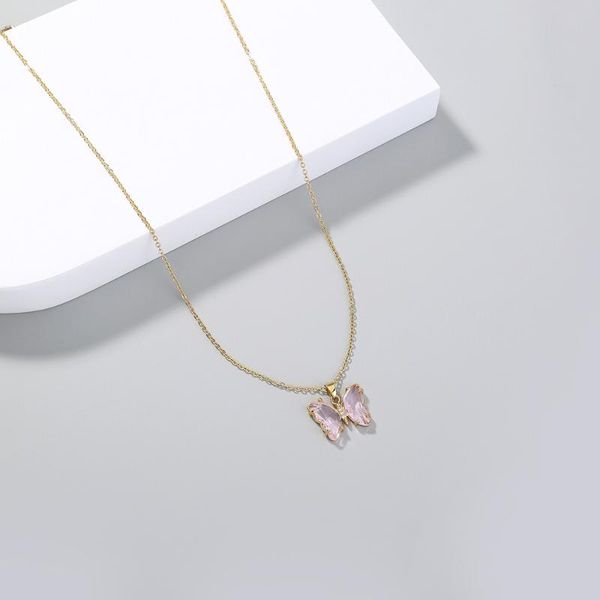 chains retro simple jewelry on the neck crystal zircon butterfly pendant necklaces for women multicolor chain necklace, Silver
chains retro simple jewelry on the neck crystal zircon butterfly pendant necklaces for women multicolor chain necklace, Silver
