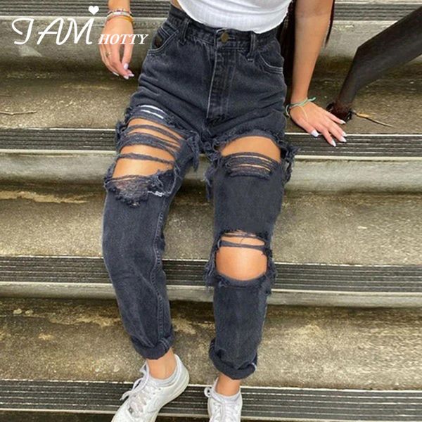 hollow out ripped straight jeans women black punk baggy high waist mom boyfriend denim 90s korean oversize street pants iamy, Blue
hollow out ripped straight jeans women black punk baggy high waist mom boyfriend denim 90s korean oversize street pants iamy, Blue