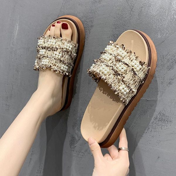 female shoes med slippers flat string bead slides fashion 2021 summer soft luxury pu rome scandals casual rubber leisure, Black
female shoes med slippers flat string bead slides fashion 2021 summer soft luxury pu rome scandals casual rubber leisure, Black