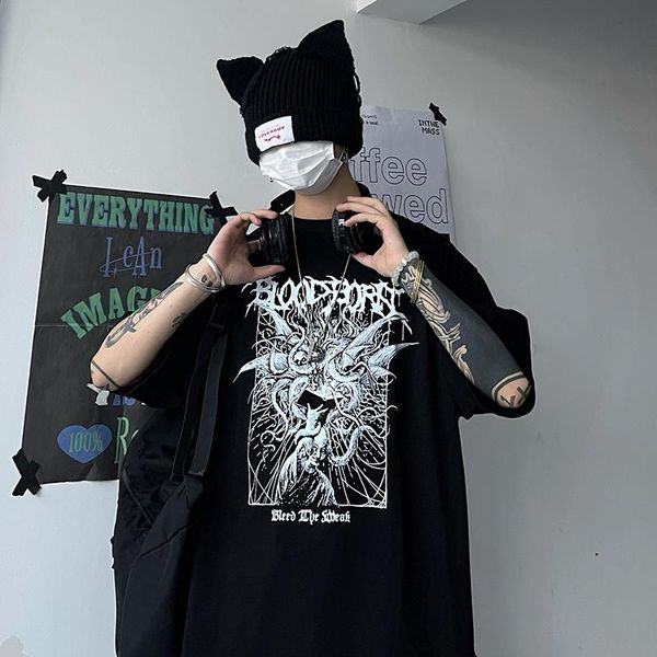 men's t-shirts korean black oversized tshirt harajuku vintage aesthetic gothic graphic punk clothes drop hip hop, White;black
men's t-shirts korean black oversized tshirt harajuku vintage aesthetic gothic graphic punk clothes drop hip hop, White;black