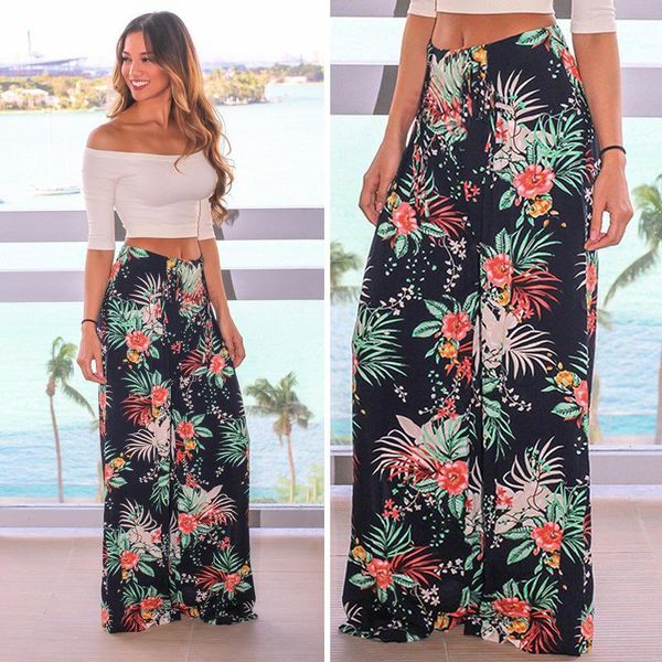high waist wide leg pants women loose beach boho casual floral print trousers pink sashes summer long women's & capris, Black;white
high waist wide leg pants women loose beach boho casual floral print trousers pink sashes summer long women's & capris, Black;white