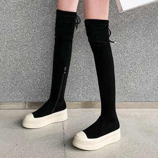 boots botas mujer winter shoes women's over-the-knee thick bottom stretch round toe keep warm thigh high, Black
boots botas mujer winter shoes women's over-the-knee thick bottom stretch round toe keep warm thigh high, Black