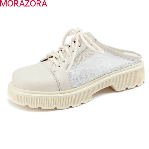 morazora genuine leather women slippers comfortable med heels ladies casual shoes fashion lace up mules shoes 210506, Black
morazora genuine leather women slippers comfortable med heels ladies casual shoes fashion lace up mules shoes 210506, Black