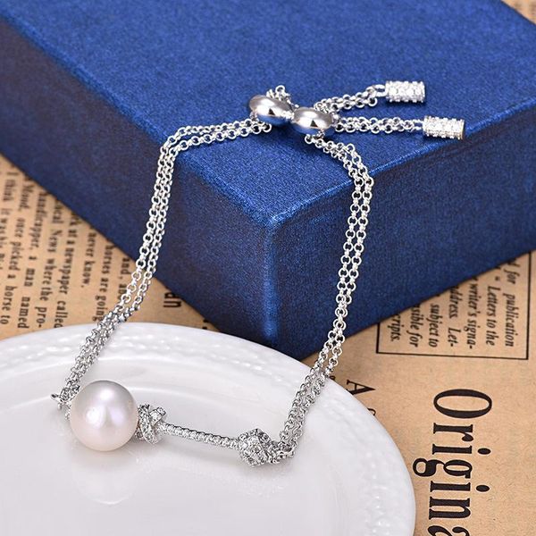link, chain fashion bracelets adjustable charm woman classic knot zircon pearl cz bracelet for women pulseira zk30, Black
link, chain fashion bracelets adjustable charm woman classic knot zircon pearl cz bracelet for women pulseira zk30, Black