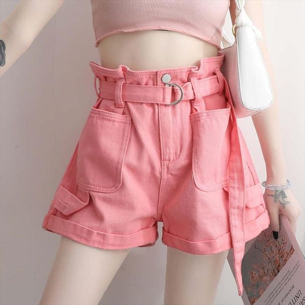retro denim spring summer womens shorts wide leg with belt casual ants white jeans high waist c6129, White;black
retro denim spring summer womens shorts wide leg with belt casual ants white jeans high waist c6129, White;black